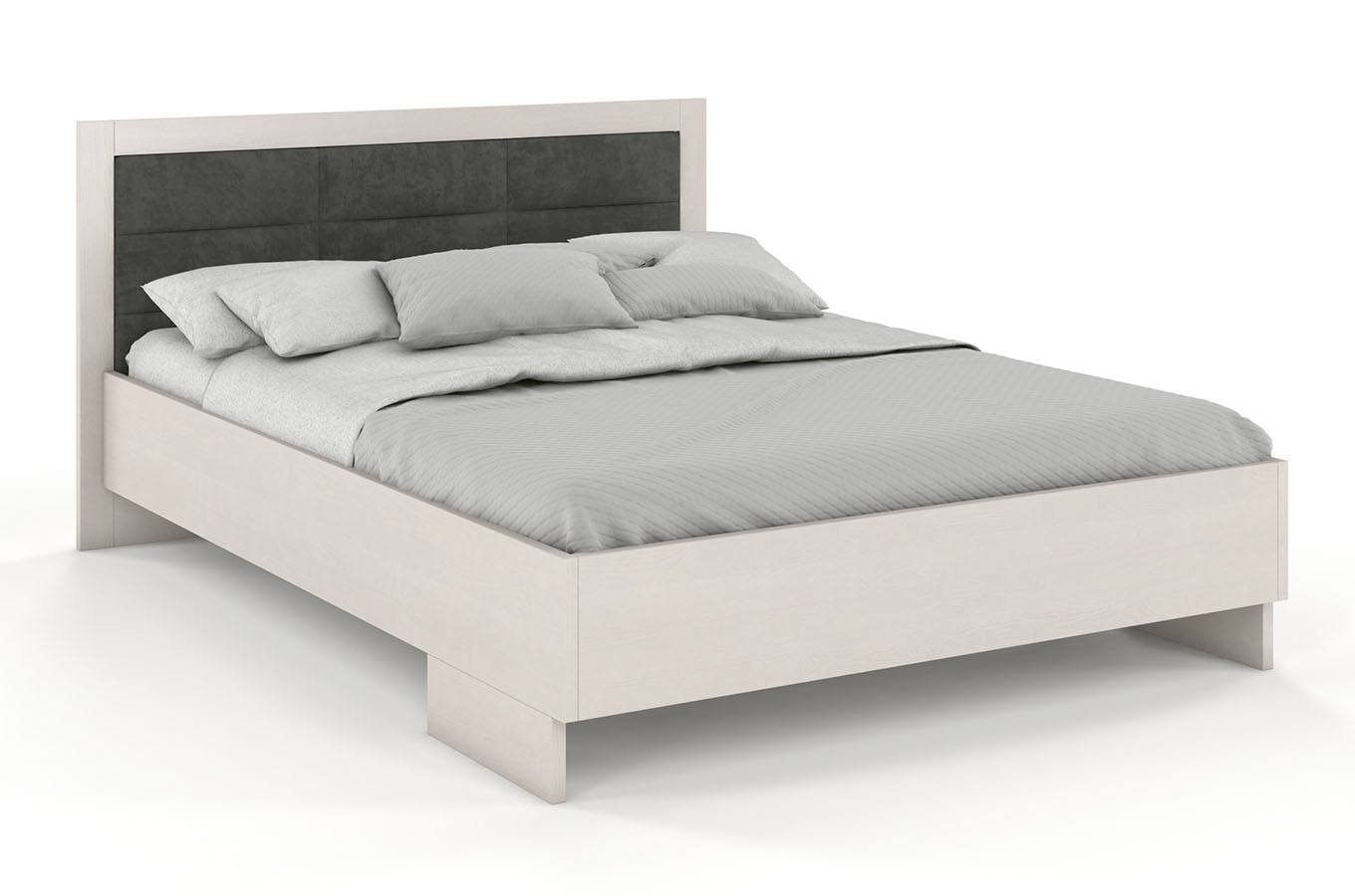 Dřevěná postel s čalouněným čelem Kalmar High borovice - bílá 140 x 200 cm, Casablanca 2301