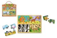 Wooden puzzle board for animals on the go