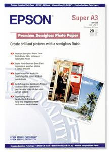 EPSON Papier A3 - Premium Semigloss Fotopapier, DIN A3+, 250g/m2, 20 Blatt