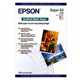 Epson S041340 Archival Matte Paper, blanc, 50 pièces S041340, pour imprimantes à jet d'encre, 330x480mm (A3+)