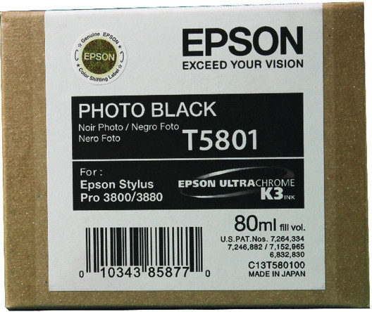 Oryginalny kartridż Epson T5801 czarny (photo black)
