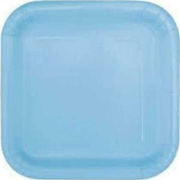 Paper square plates Powder Blue 23x23cm 14pcs
