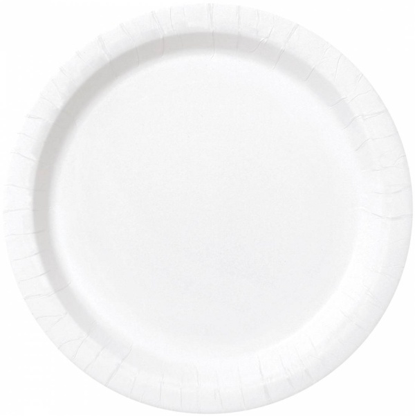 White paper plates 17cm 8pcs