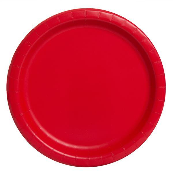 Red paper plates 17cm 8pcs