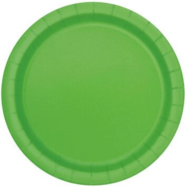 Paper plates lime green 17cm 8pcs