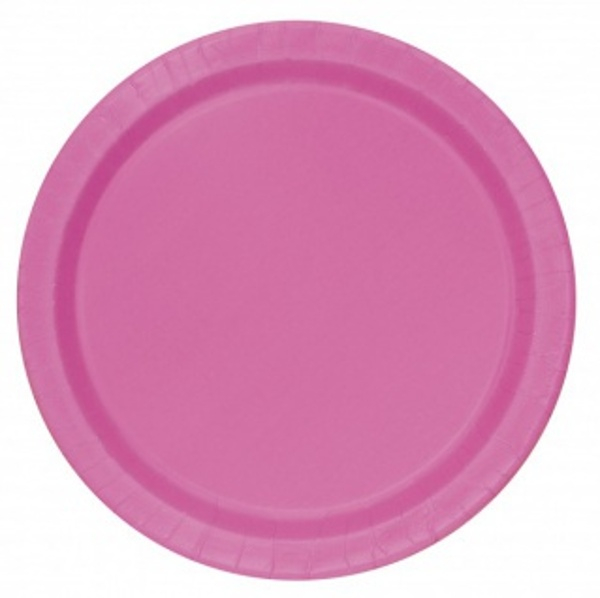 Pink paper plates 17cm 8pcs