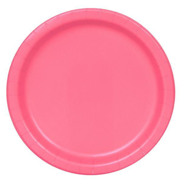 Paper plates, pink 23 cm, 8 pcs