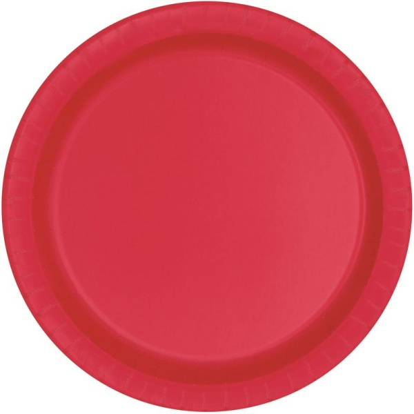 Red paper plate 22 cm 16 pcs