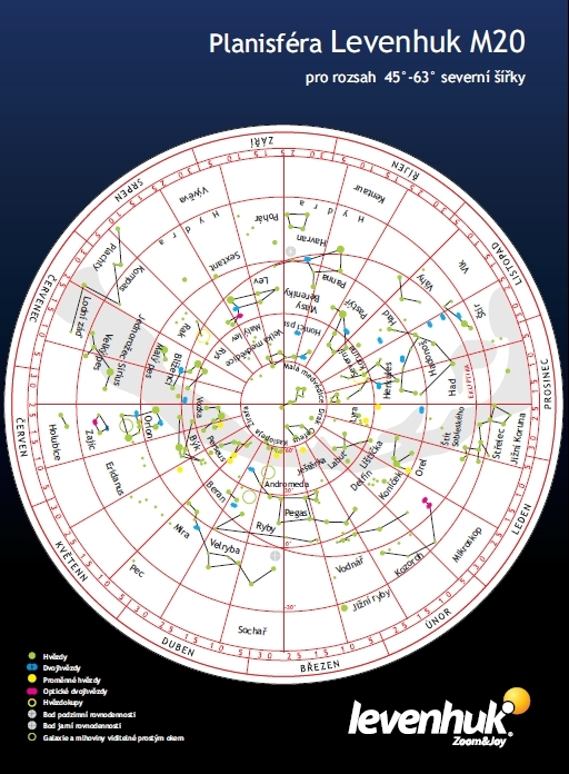 Levenhuk Velká mapa hvězdné oblohy M20