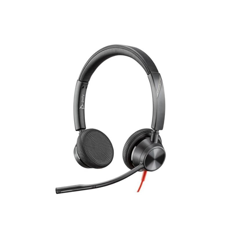 Poly BLACKWIRE 3320, over-the-head headset with clip, C3320, USB-A connector