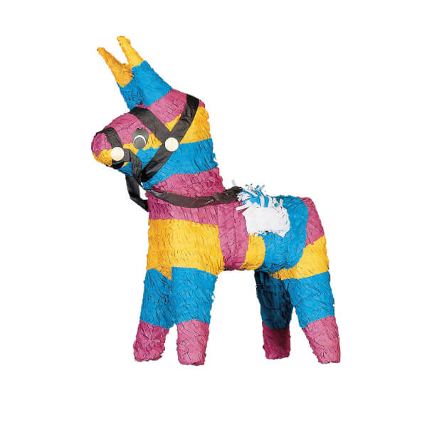 Donkey-shaped Piñata colorful 35x48x15cm