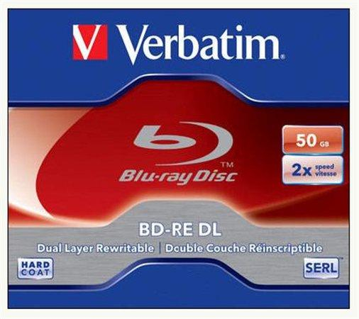 BD-R BLU-RAY, DUAL LAYER, 50 GB, 2X, REWRITABLE, STANDARD CASE, VERBATIM