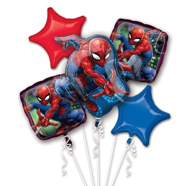 Balónky buket foliové Spiderman 5 ks