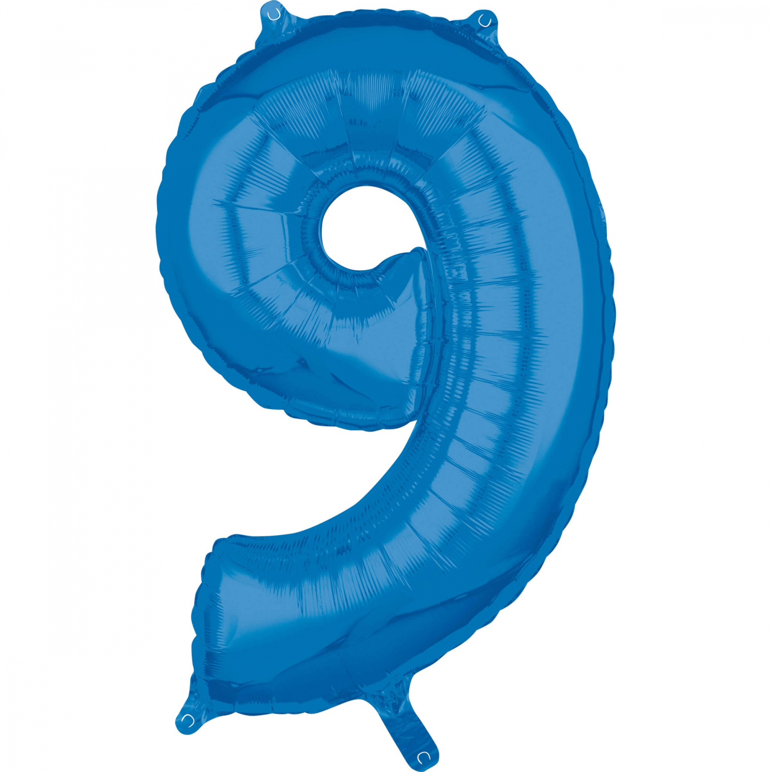 Transparent balloon with birthday number 9 blue 66cm