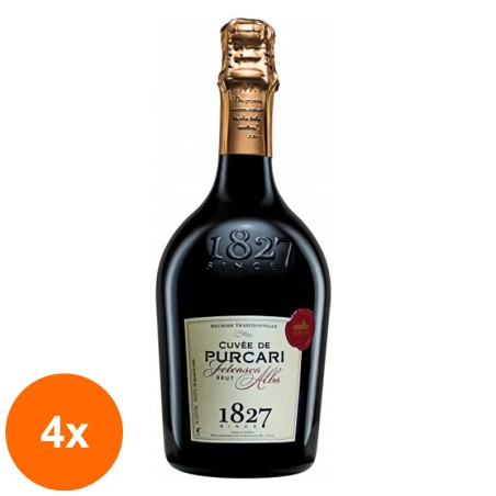 Set 4 x Vin Spumant Cuvee de Purcari Classic Feteasca Alba Brut, 0.75 l...