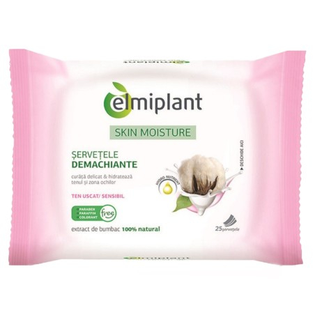Elmiplant Gentle Cleansing Wipes, for Dry Sensitive Skin, 25 Pieces...