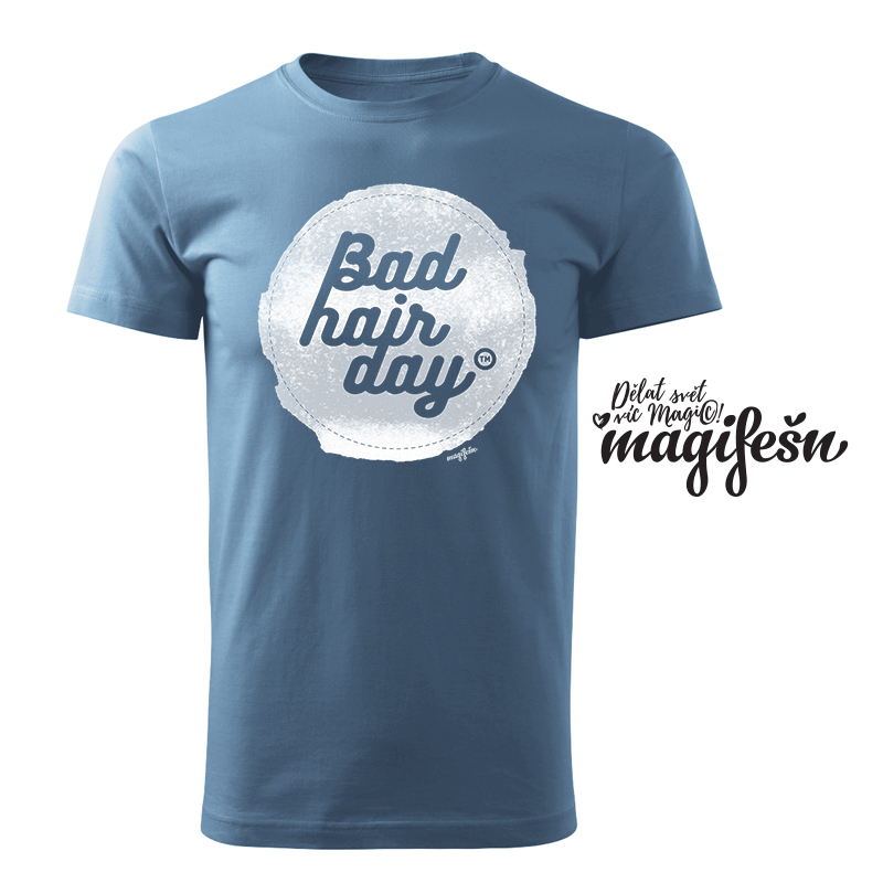 BIO T-shirt XY // Bad Hair Day (White) Blue-gray M