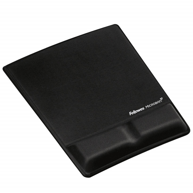 Fellowes Health-V Foam Mouse and Wrist Pad with Microban Lycra Black