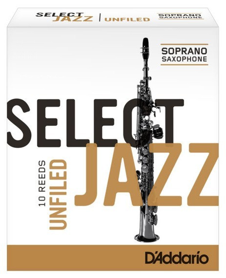 Rico RRS10SSX3H Select Jazz - Palhetas para saxofone soprano - Não cortadas - 3 duro - 10 caixas