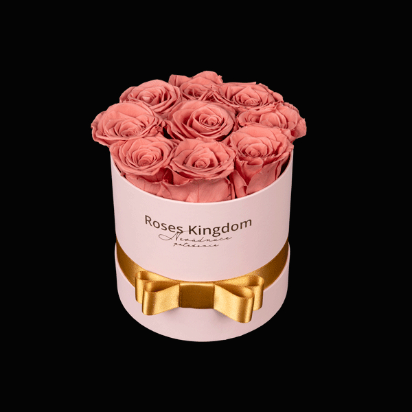 Box z ruží MINI - stabilizované ruže STARO RUŽOVÁ RUŽOVÁ