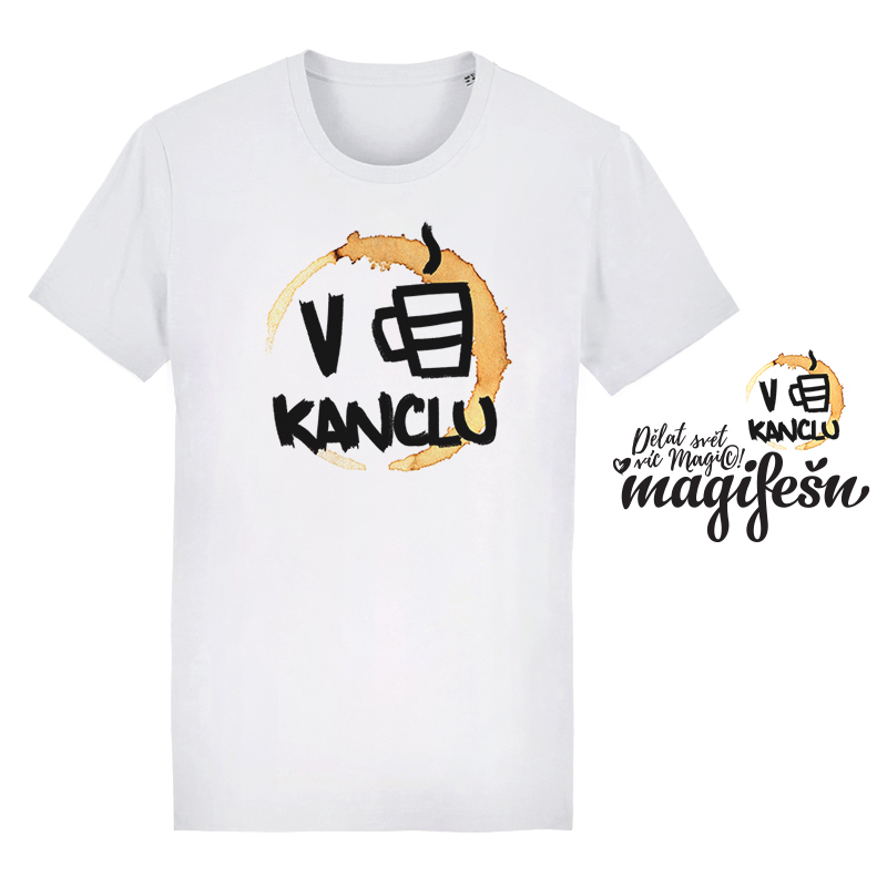 BIO Tričko XY // V KANCLU - Logo Bílá XXXL