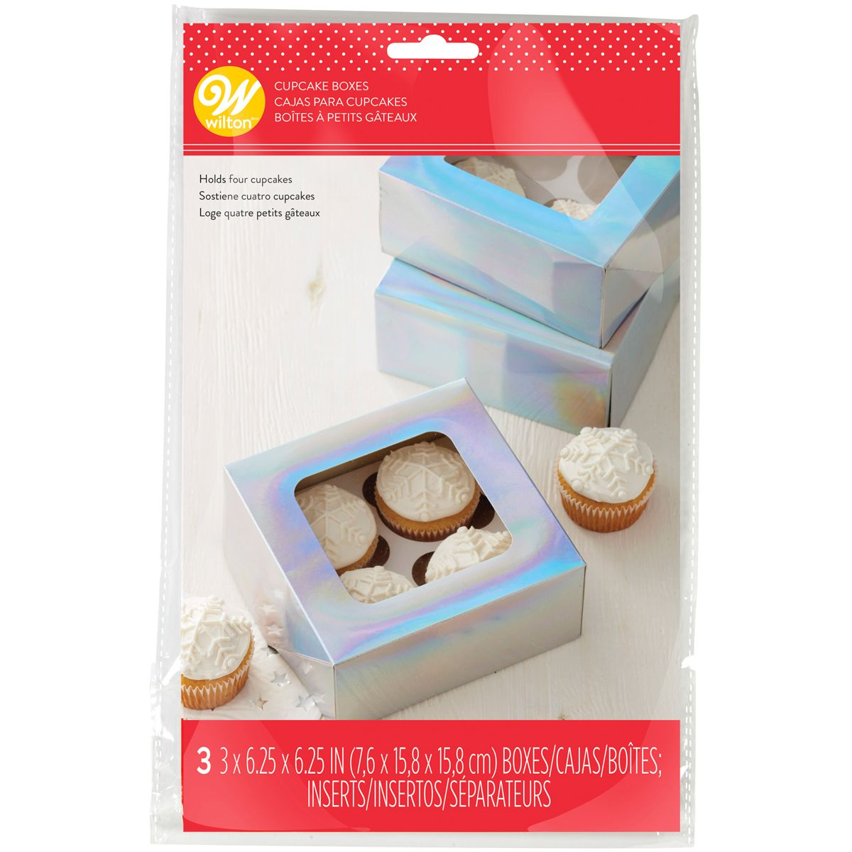 Wilton Dekoratívna škatuľa na muffiny a cupcaky - perleťový lesk 3 ks