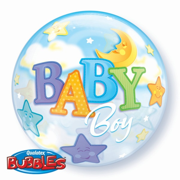 Qualatex Bubble Balloon - Baby Boy 56 cm