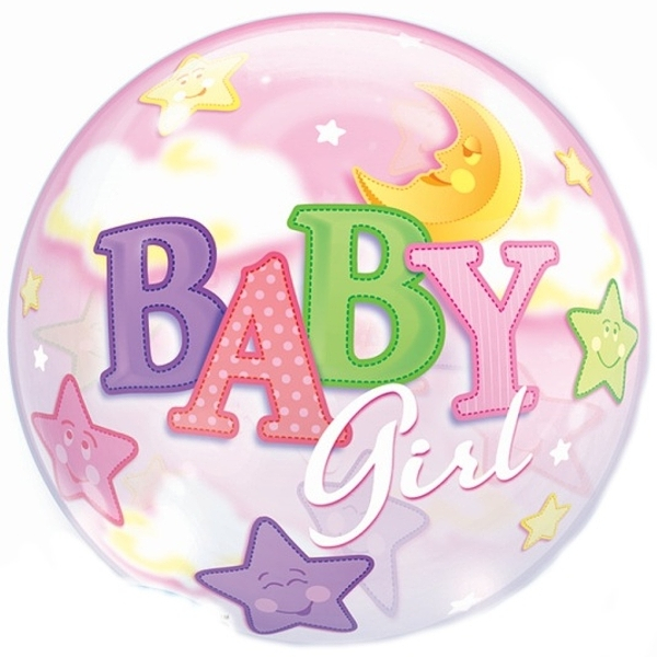 Qualatex Bubble Balloon - Baby Girl 56 cm