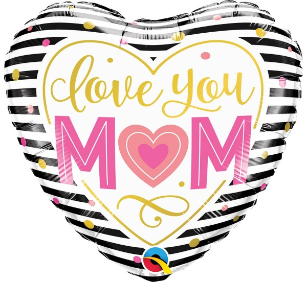Foliowy balon w kształcie serca Love you Mom 45 cm