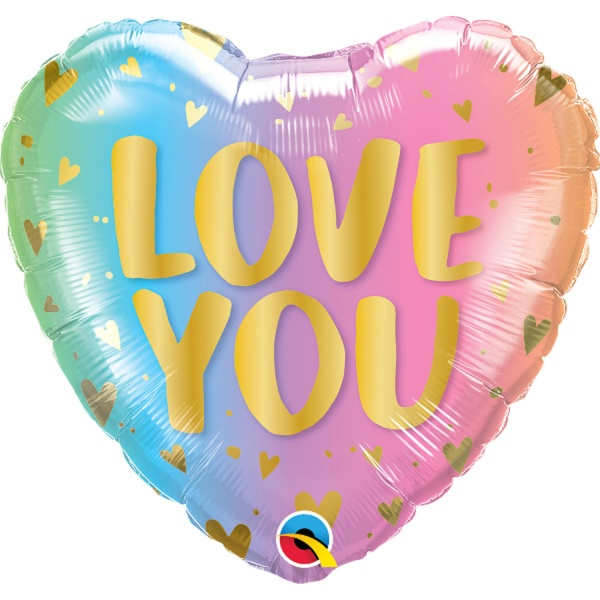 Heart Ombre Foil Balloon Love you