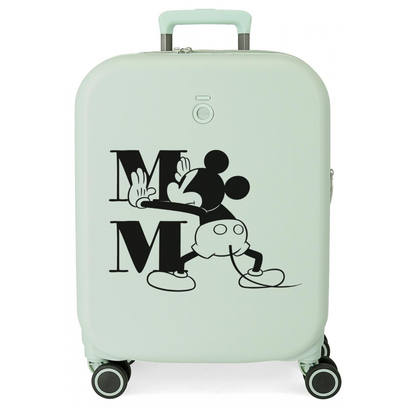 JOUMMA BAGS - ABS cestovní kufr MICKEY MOUSE Happines Verde, 55x40x20cm, 37L, 3668624 (small exp.)