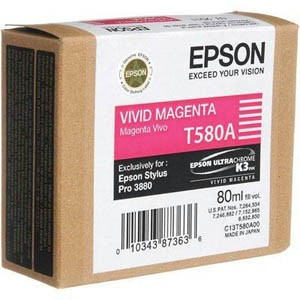 Epson T580A tintapatron, bíborvörös (magenta), eredeti