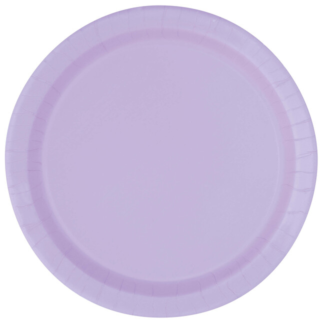 Unique Party Farfurii din hârtie - violet deschis 23 cm 8 buc