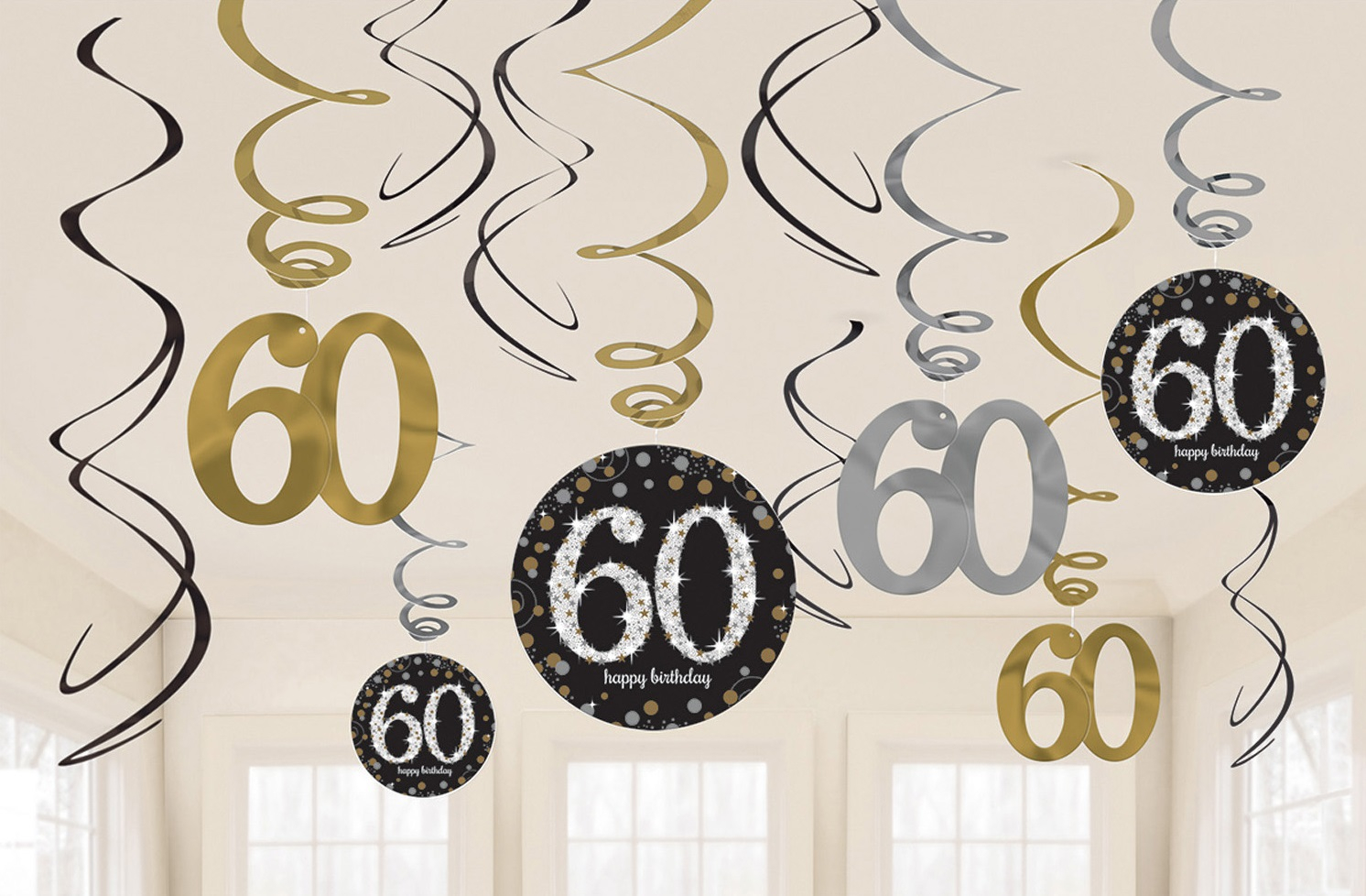 Hanging Decoration 60th Birthday - Sparkling Gold