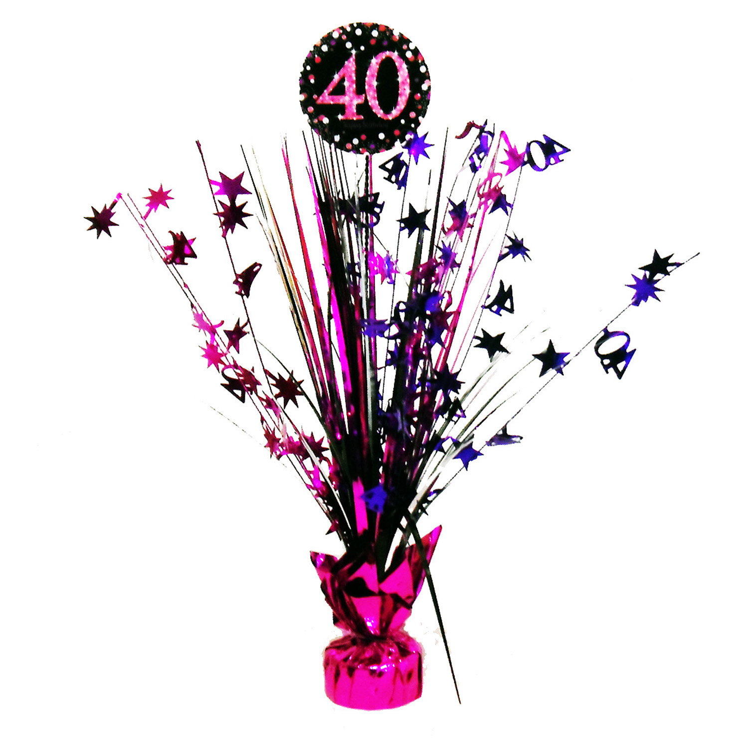 Celebration decorations - Sparkling 40th Birthday (pink)