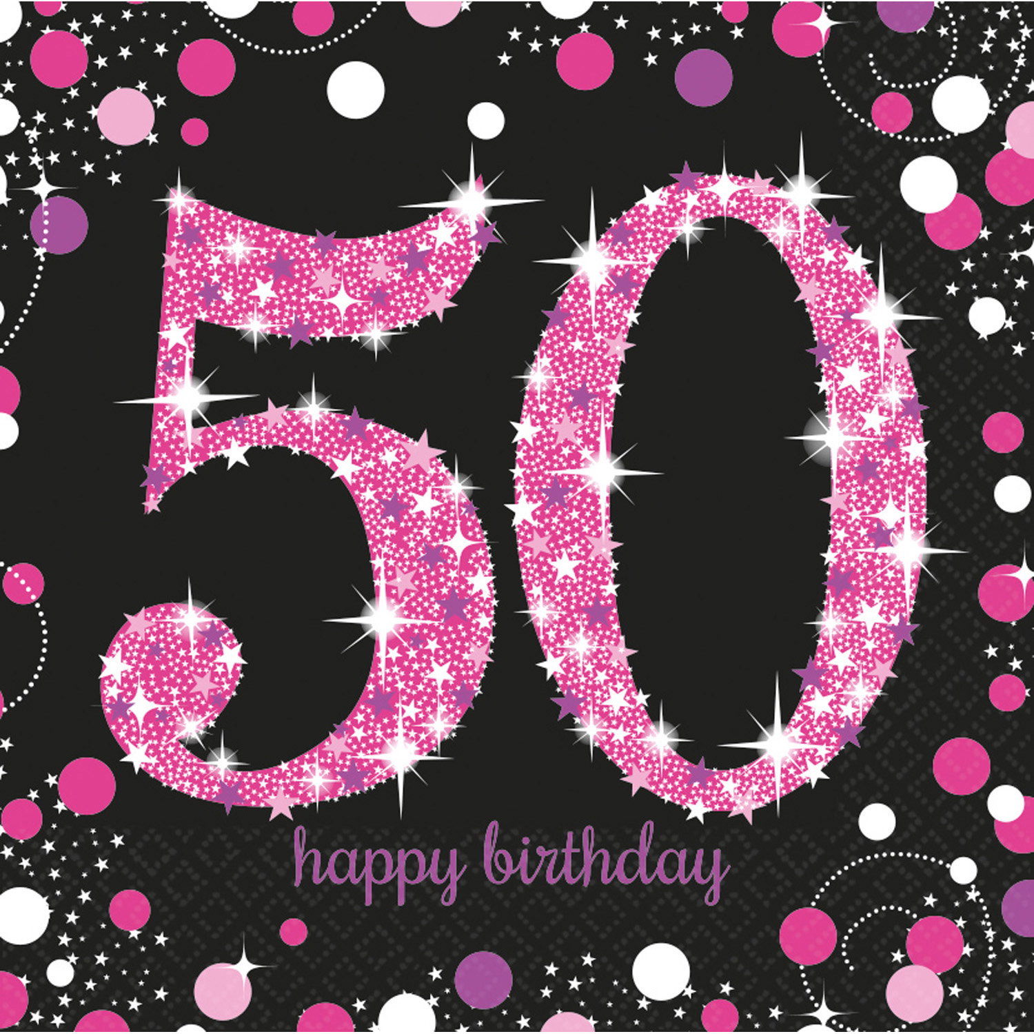 Tissues for 50th Birthday in Pink Sparkly