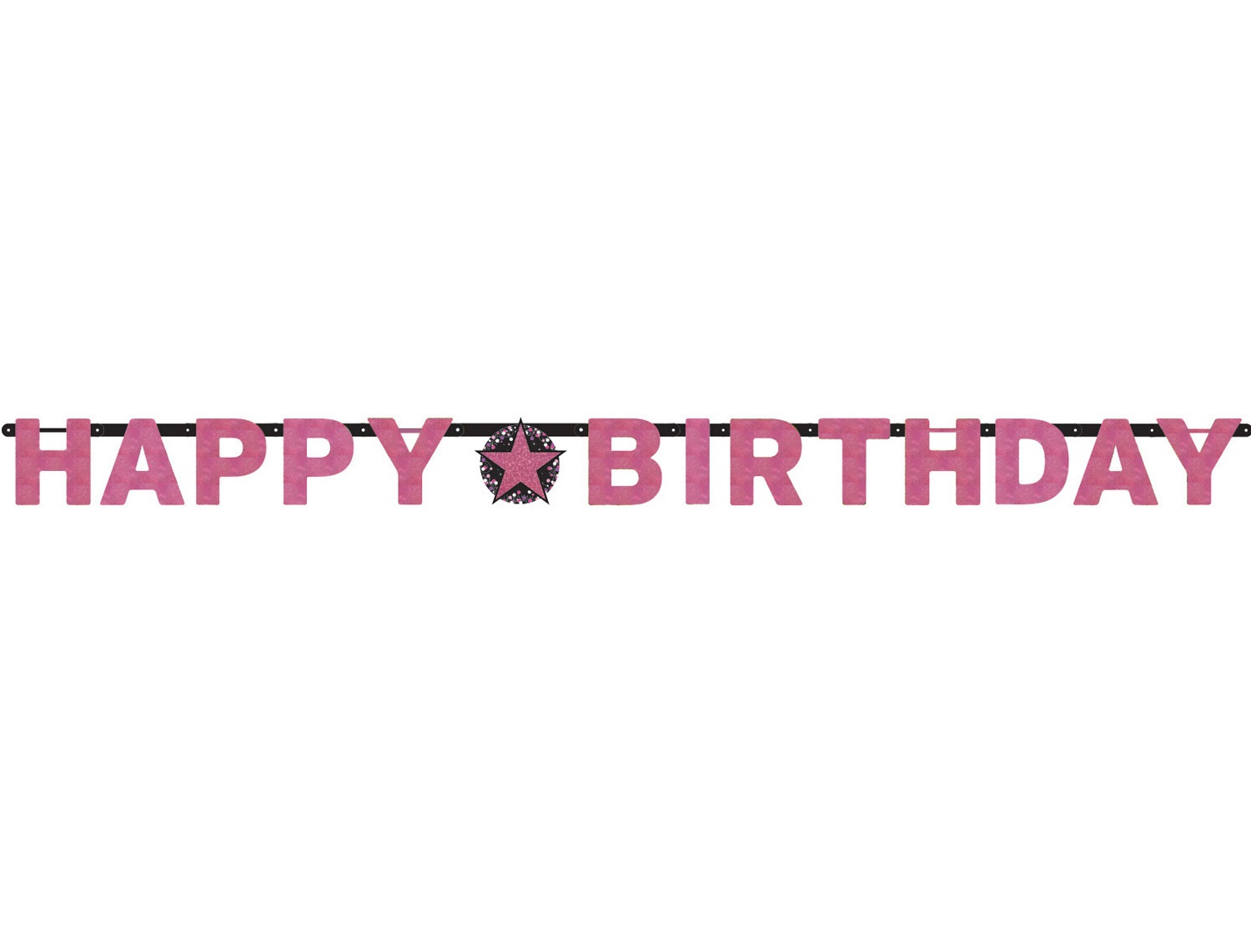 Banner Happy Birthday - pink sparkly