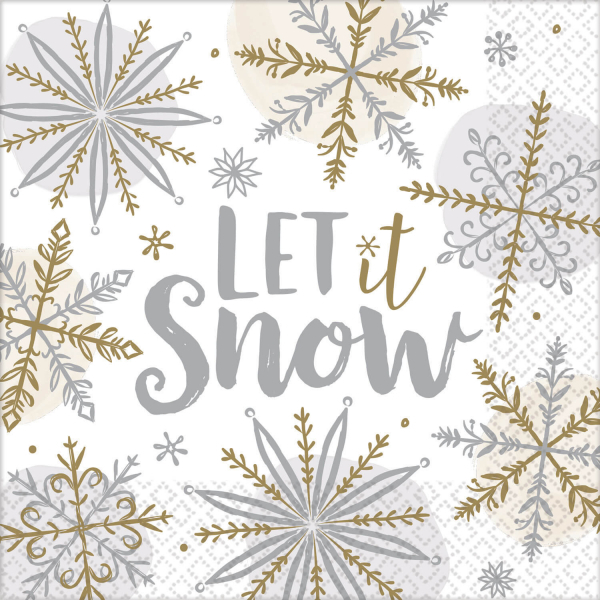 Serviettes - Let it snow 33 x 33 cm