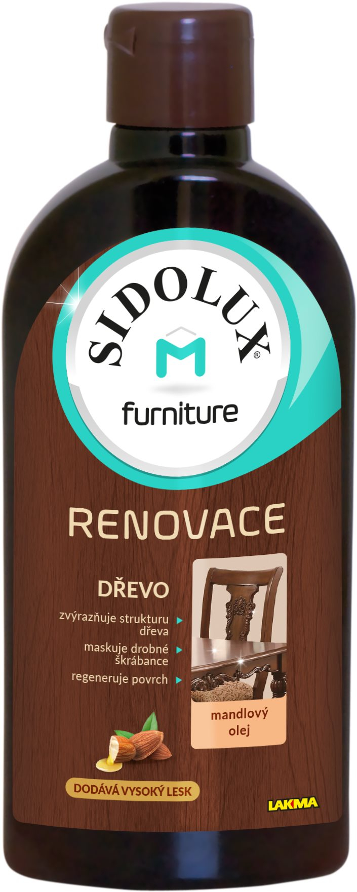 Bútortisztító SIDOLUX M bútorfrissítő mandula illattal, 300 ml