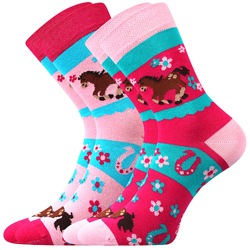 Dívčí ponožky Boma - Horsik, růžová Barva: Růžová, Velikost: 20-24
