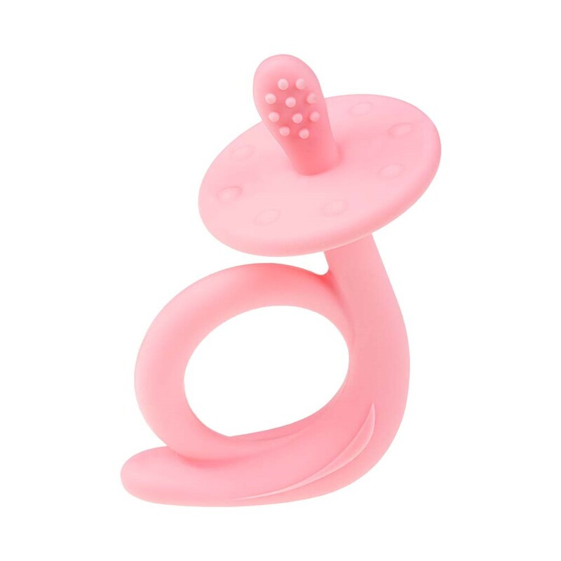 AKUKU - Dětské silikonové kousátko Šneček růžové