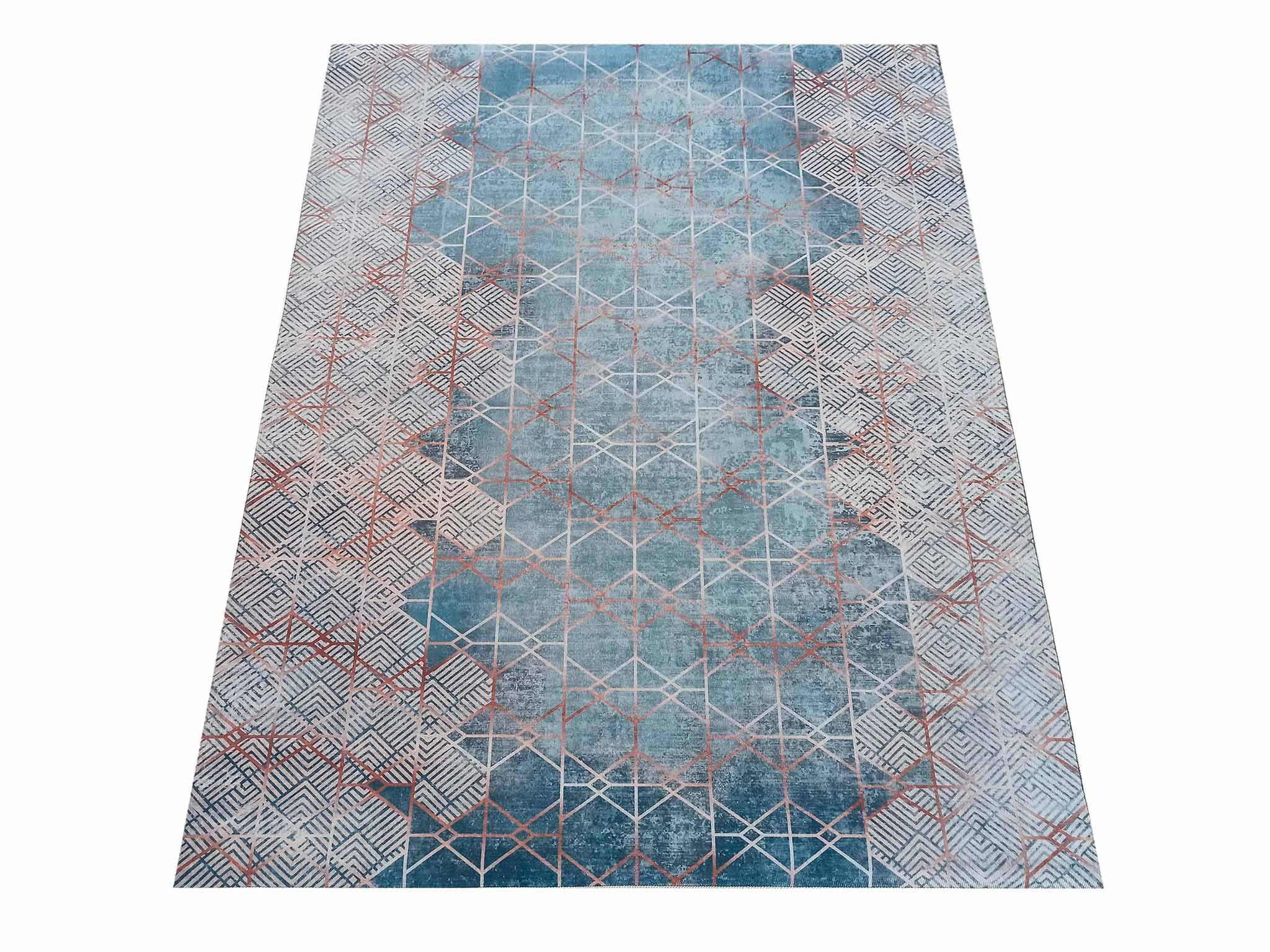DY Modrý vintage koberec Dlamy Rozmer: 60x100 cm