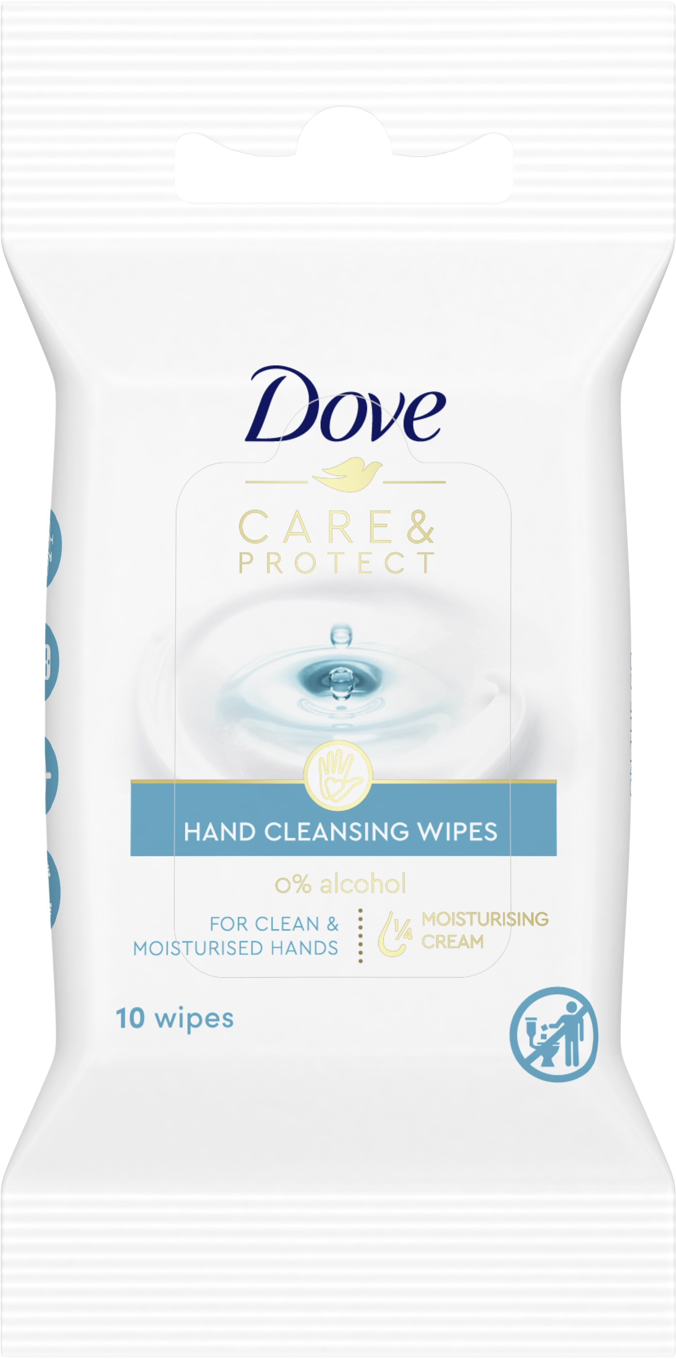 Nedves törlőkendő DOVE Care&Protect Hand Cleansing Wipes