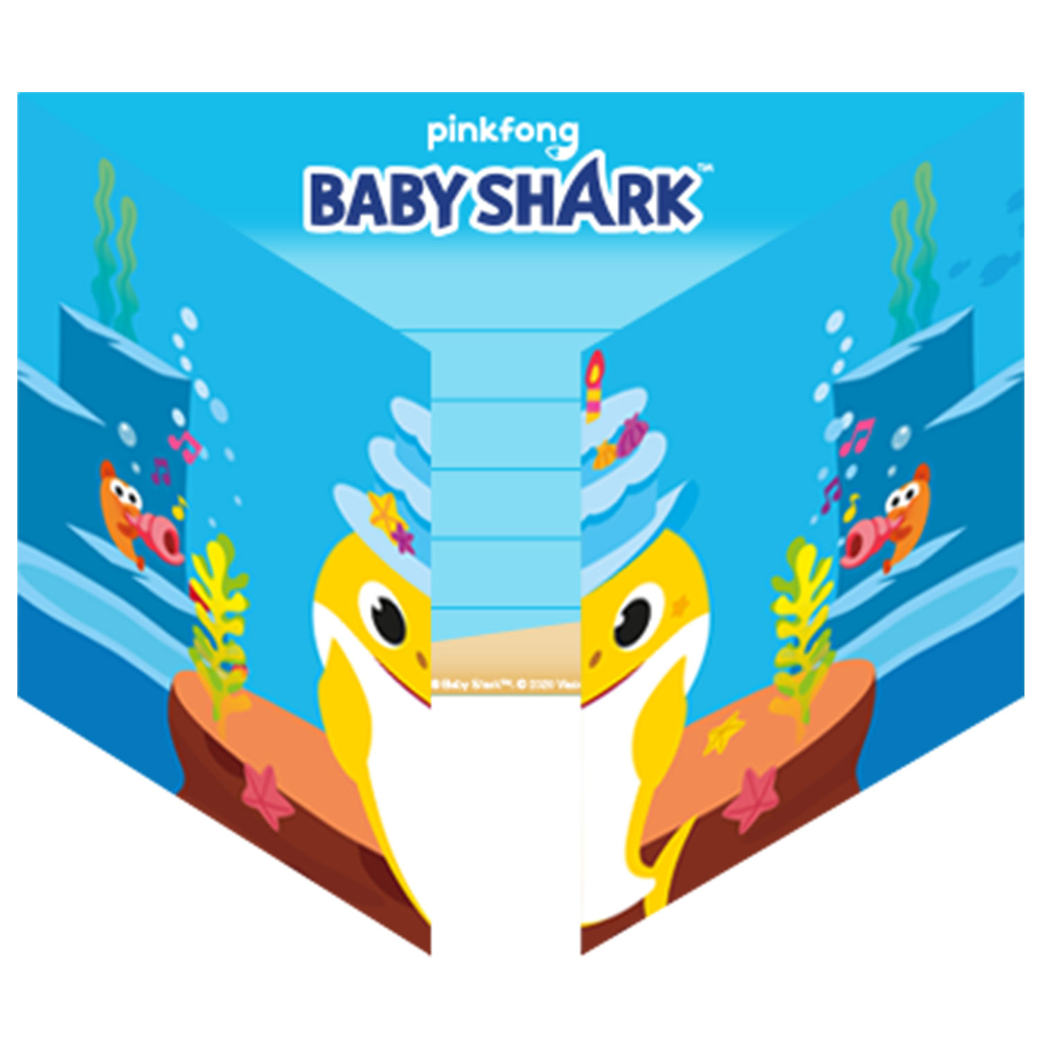 Baby Shark Party Invitations 8pcs