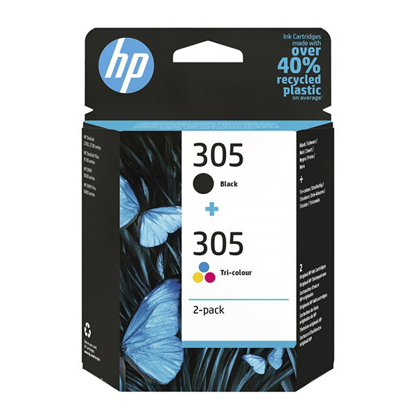HP 305 2-pack Black/Tri-color Original Ink Cartridge 6Zd17Ae