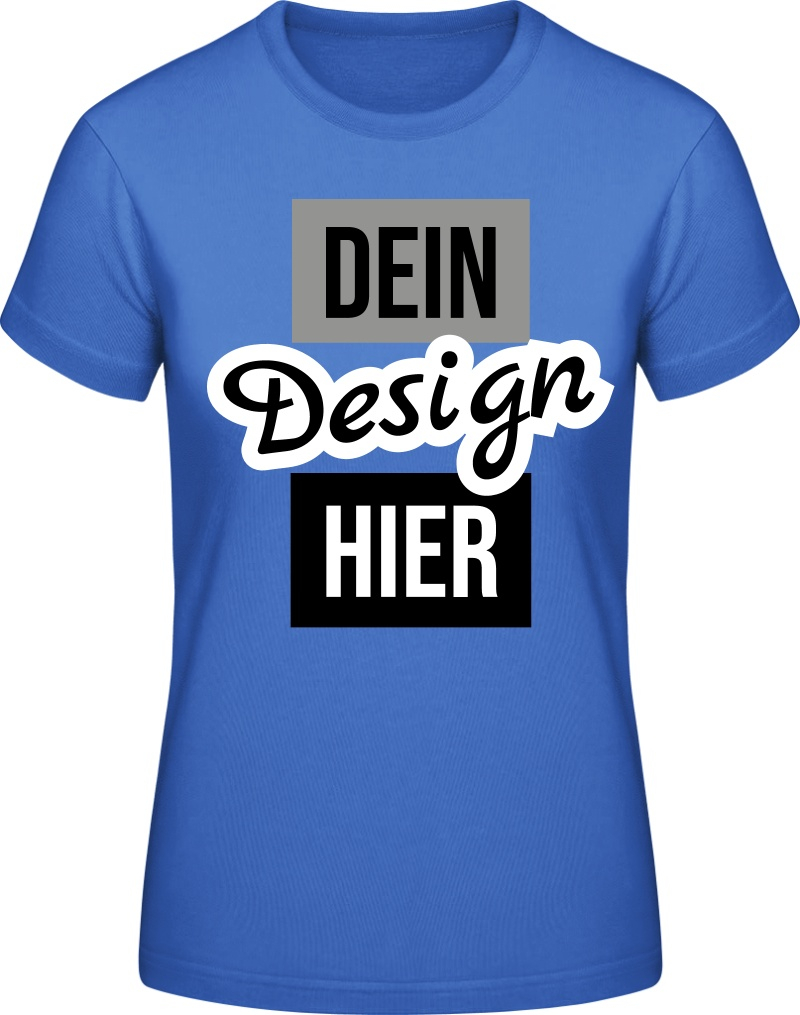 Damen #E190 T-Shirt bedrucken - Königsblau - XXL