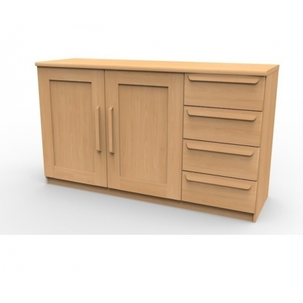 Practical solid chest of drawers P3DDZ, natural beech