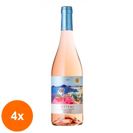 Set 4 x Rose Wine Pinot Grigio Friuli Ramato DOC Frescobaldi Attems Italy 12.5% Alcohol, 0.75 l