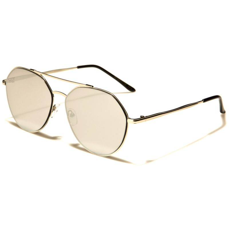 AVIATOR Flat Sunglasses Silver Mirrored