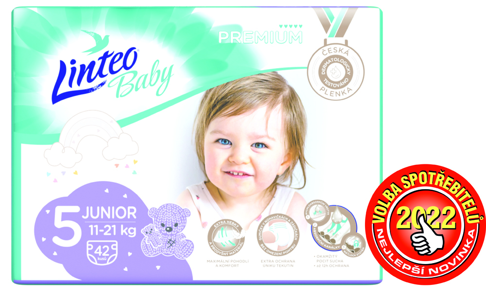 LINTEOBABY LINTEO BABY Premium Kertakäyttövaipat 5 JUNIOR (11-21 kg) 42 kpl